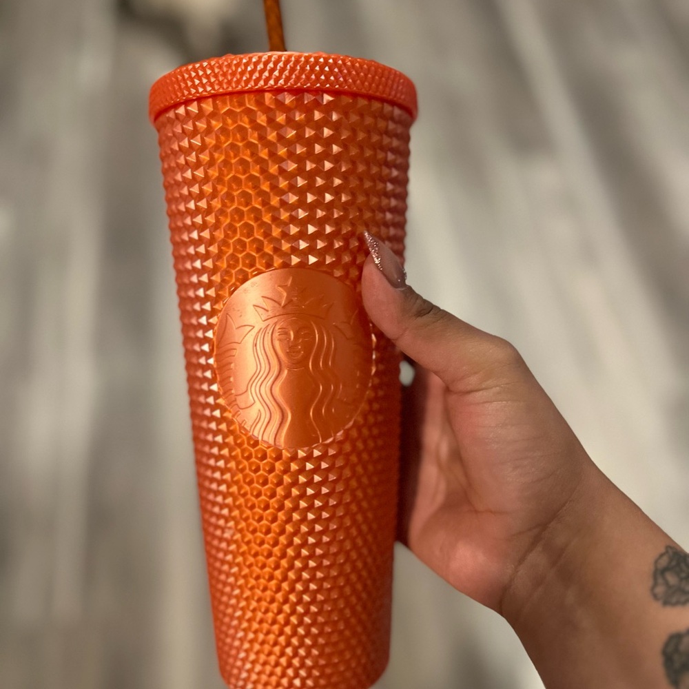Starbucks Studded Orange Tumbler